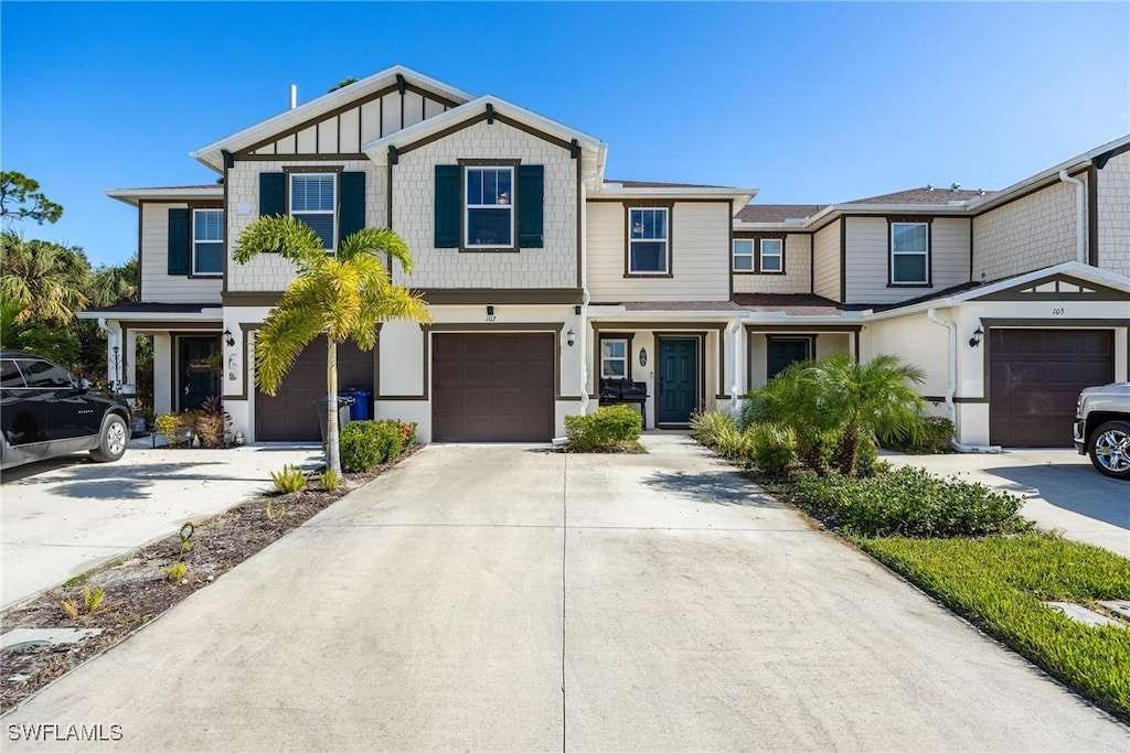 view of front of home with a garage