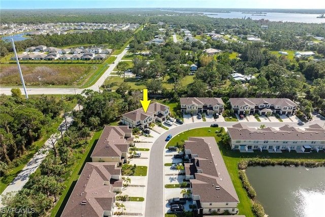 15050 Caspian Tern Ct Unit 102, North Fort Myers, FL 33917 - drone / aerial view with a water view and a residential view