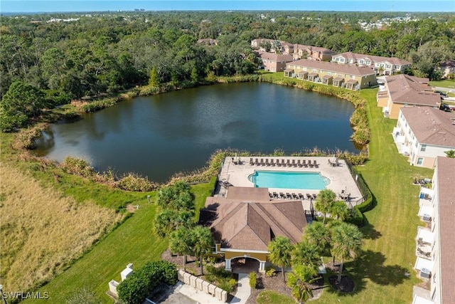 15050 Caspian Tern Ct Unit 102, North Fort Myers, FL 33917 - birds eye view of property featuring a water view and a forest view