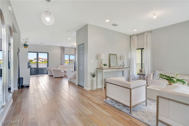 interior space with light wood-type flooring