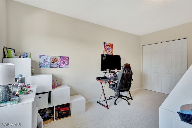 view of carpeted office