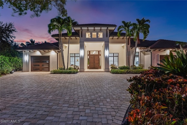 view of front of home featuring a garage