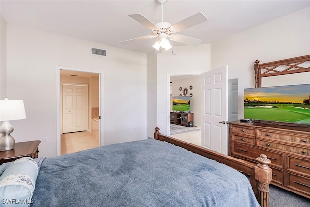 bedroom with ceiling fan