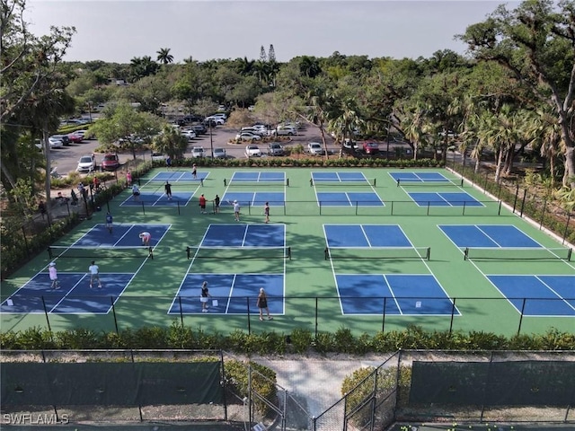 view of sport court featuring basketball hoop