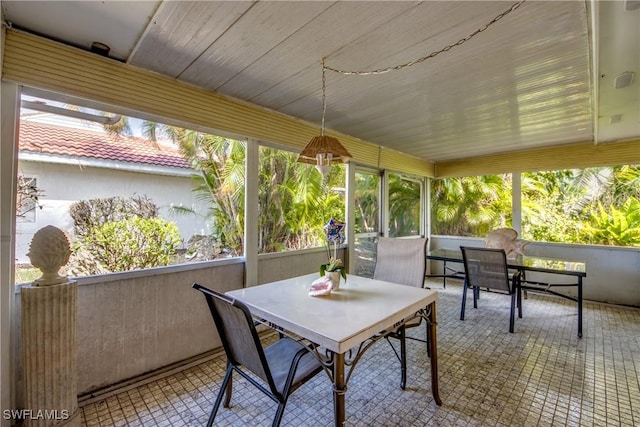 view of sunroom