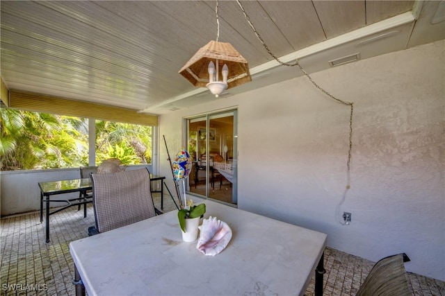 view of sunroom