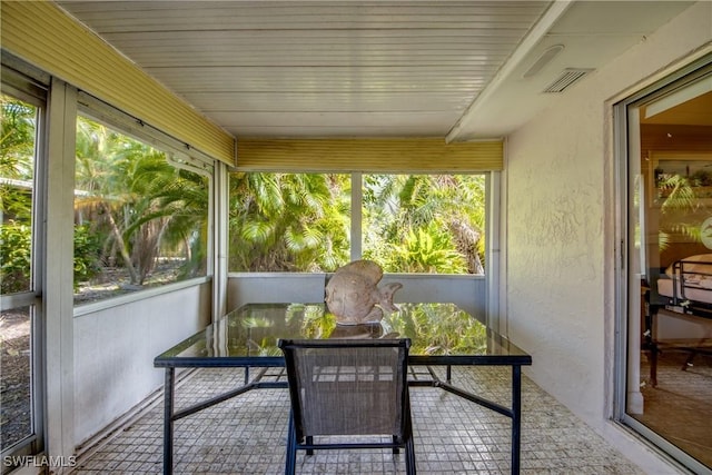 view of sunroom