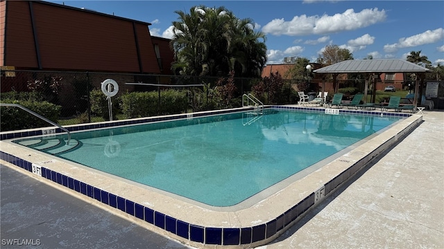 view of pool with a gazebo