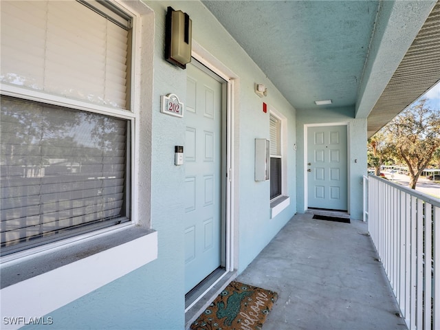 property entrance with a porch