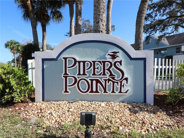 view of community sign