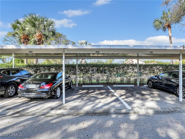 view of car parking with a carport