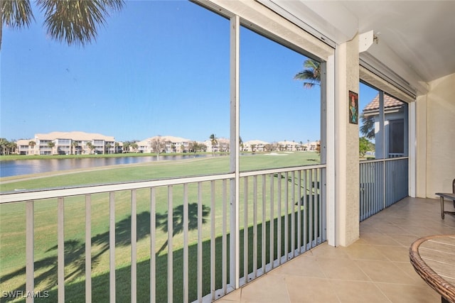 balcony with a water view