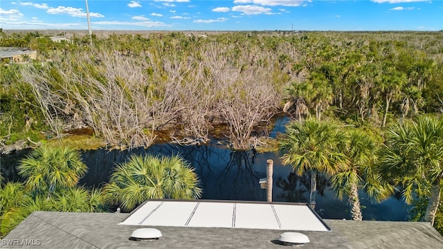 view of patio / terrace featuring a water view