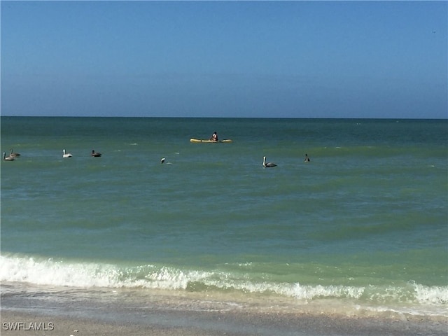 property view of water with a beach view