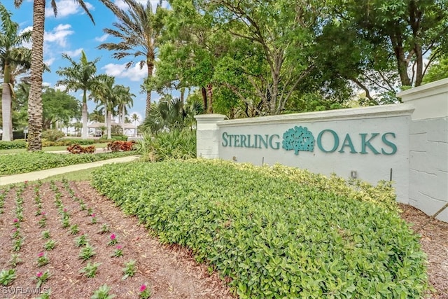 view of community sign