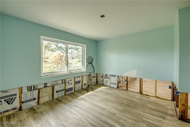 misc room with light hardwood / wood-style flooring