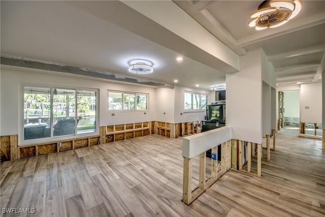 interior space with light hardwood / wood-style flooring