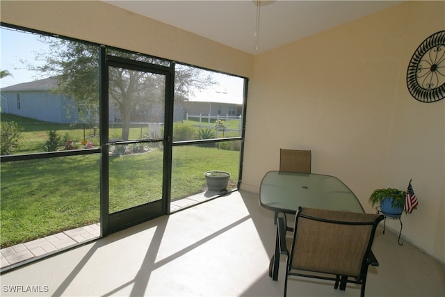 view of sunroom