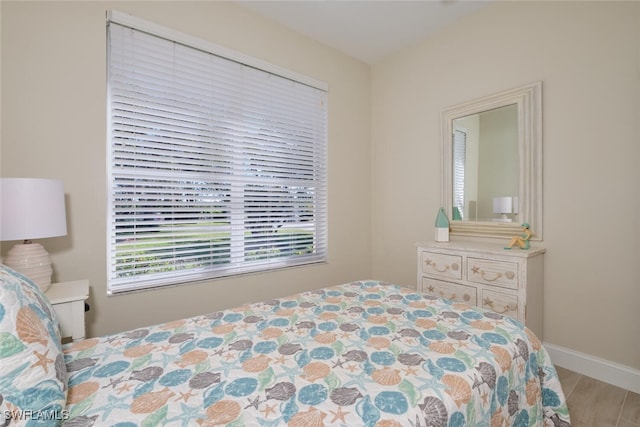 bedroom featuring light wood-type flooring