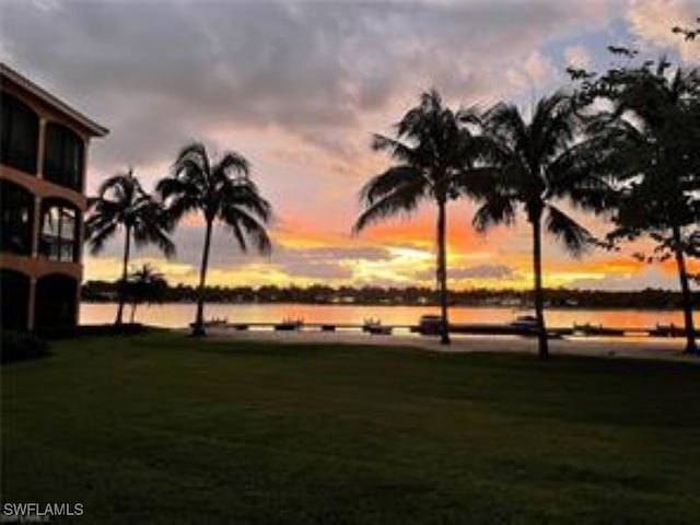 view of home's community with a water view