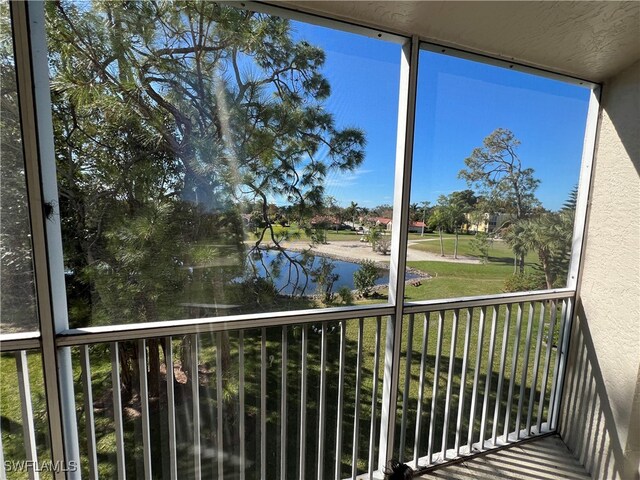 balcony with a water view