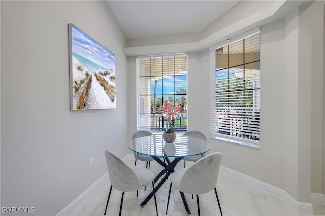 dining room featuring a wealth of natural light