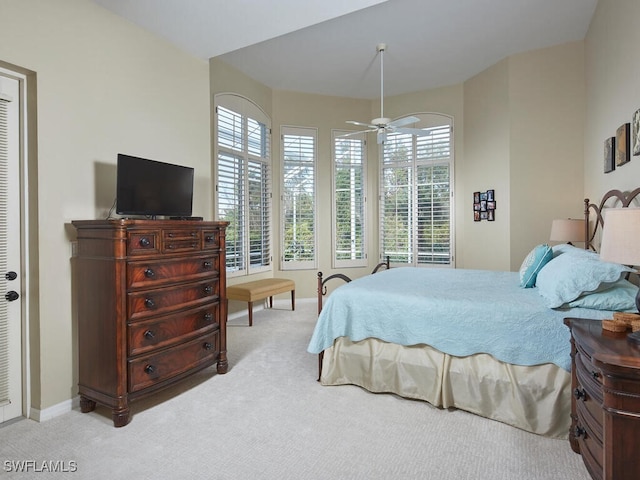 carpeted bedroom with multiple windows