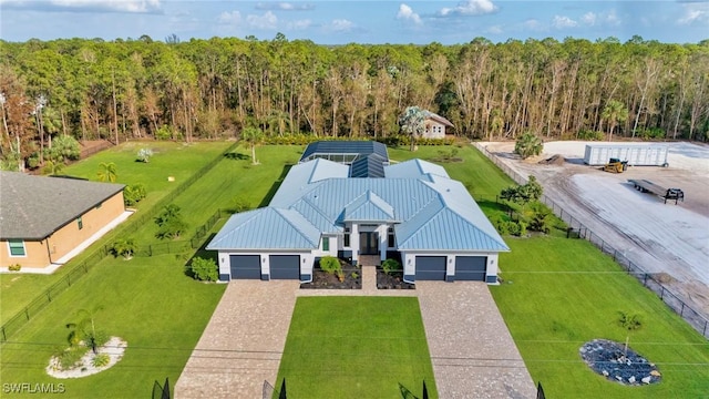 bird's eye view with a forest view