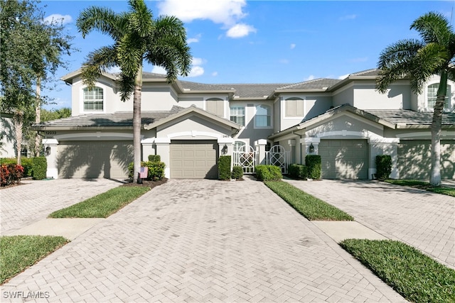 view of front of home with a garage