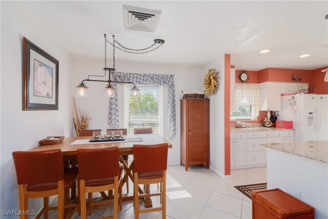 view of tiled dining area