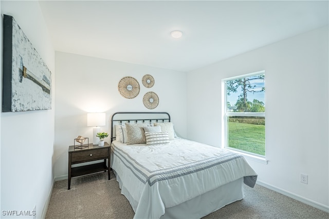 bedroom featuring carpet