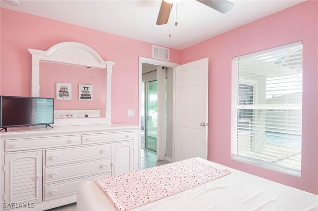 bedroom with ceiling fan