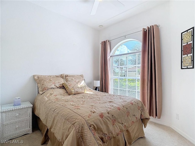2505 Keystone Lake Dr, Cape Coral, FL 33909 - bedroom with light carpet and a ceiling fan