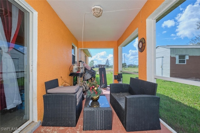 view of patio with an outdoor living space