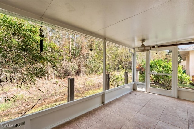 view of unfurnished sunroom