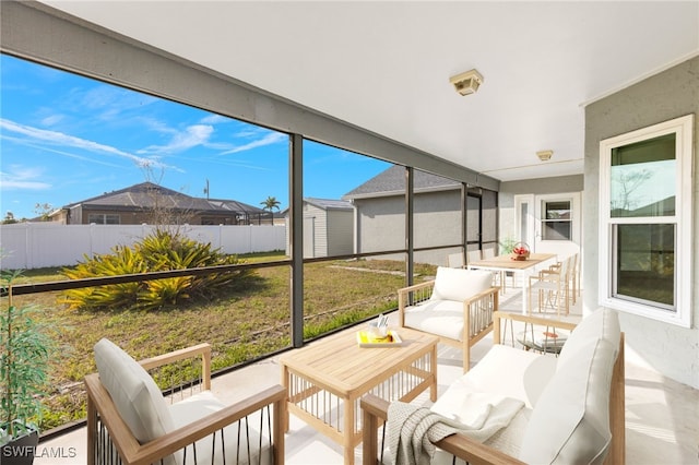 sunroom featuring a wealth of natural light