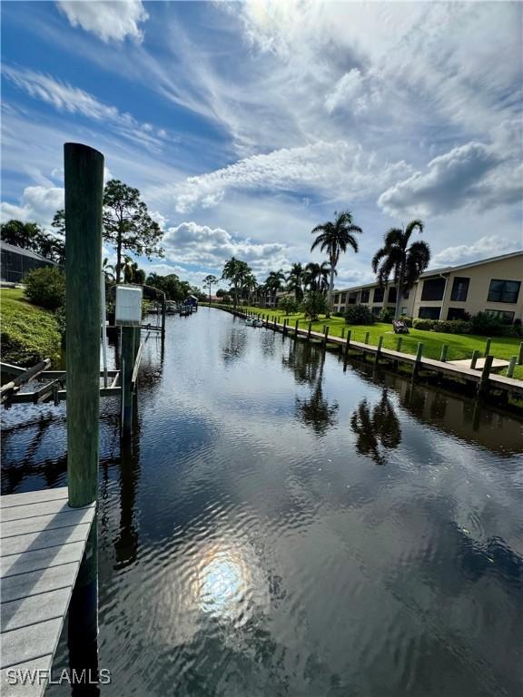 view of water feature featuring a dock