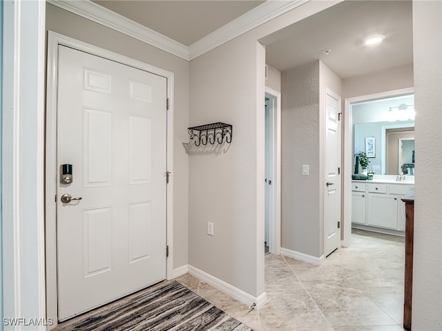 entrance foyer with ornamental molding