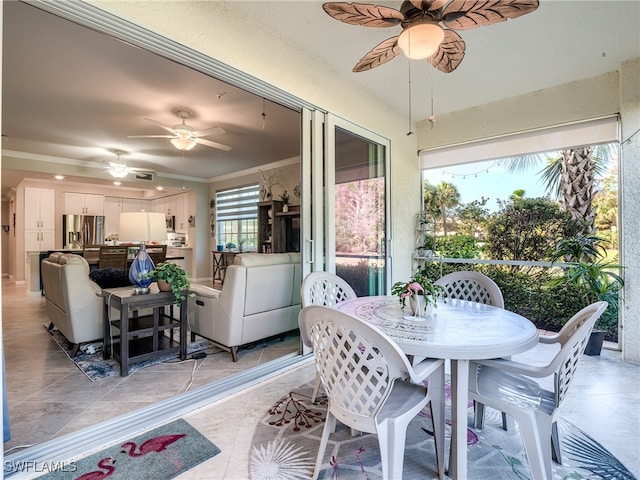 sunroom featuring a wealth of natural light