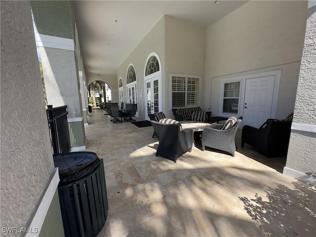 view of patio with an outdoor hangout area