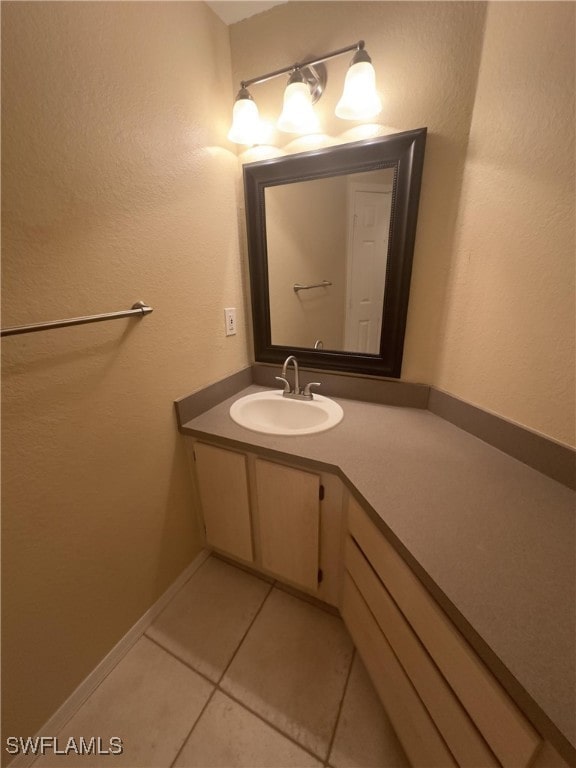 bathroom featuring vanity and tile patterned floors