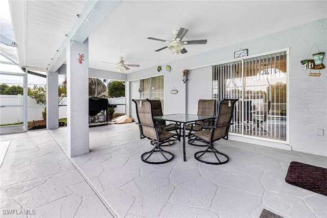 view of patio / terrace with ceiling fan