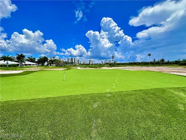 view of home's community with a yard