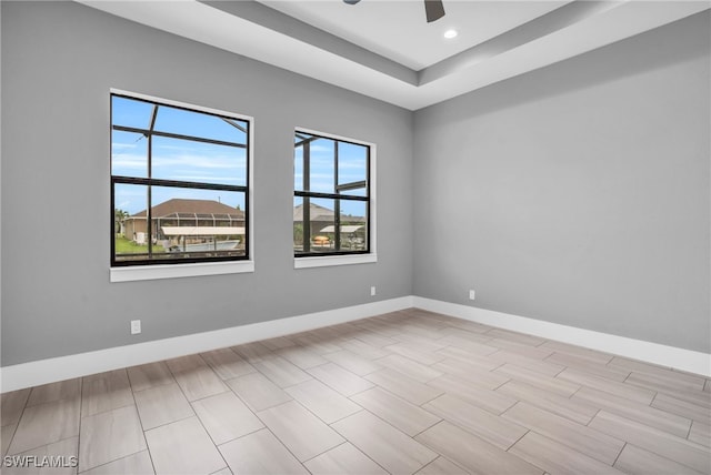 spare room featuring ceiling fan