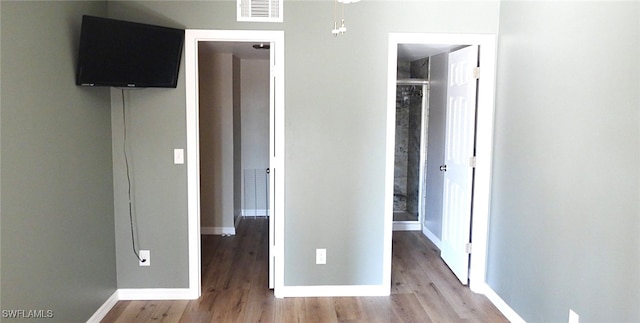 interior space with light hardwood / wood-style floors