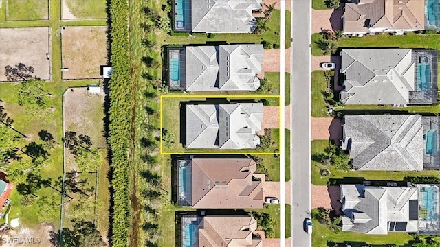 drone / aerial view with a residential view