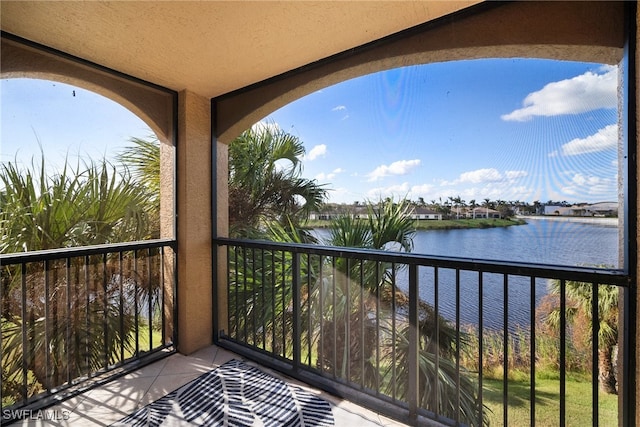 balcony with a water view