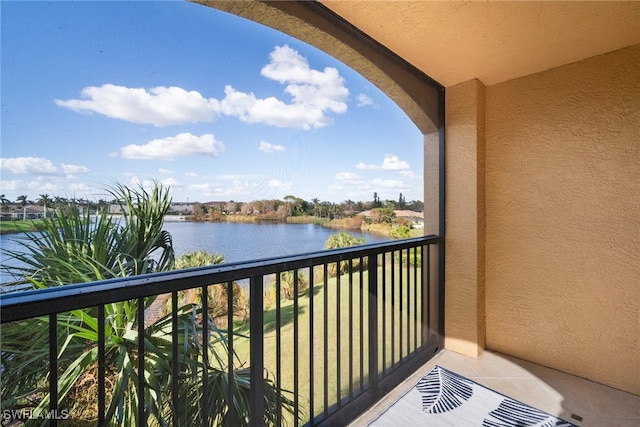 balcony with a water view