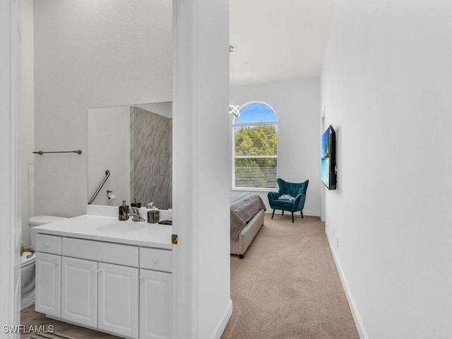 bathroom featuring toilet and vanity