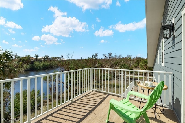 balcony with a water view